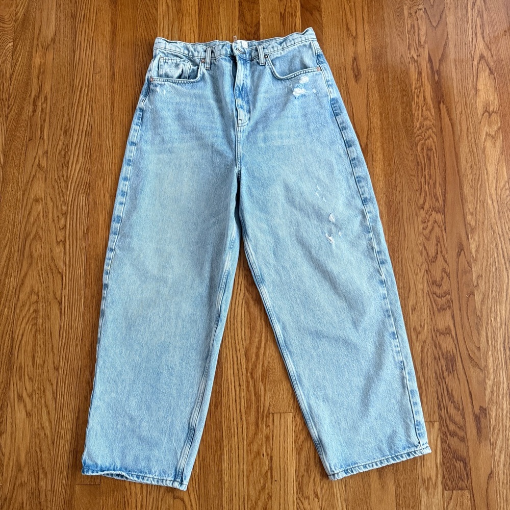 Free People Light Blue Wide Leg Jeans